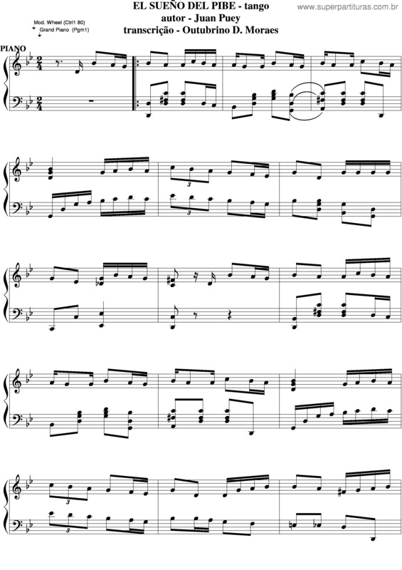 Partitura da música El Sueño Del Pibe