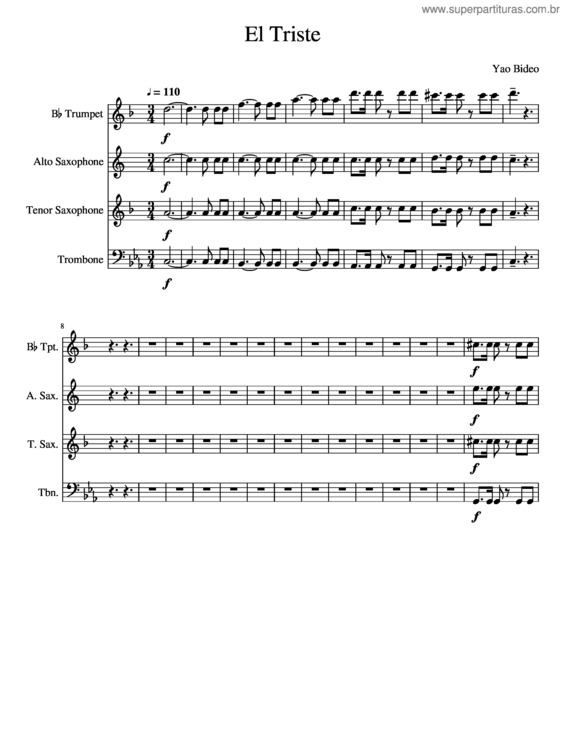 Partitura da música El Triste v.11