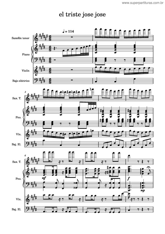 Partitura da música El Triste v.12