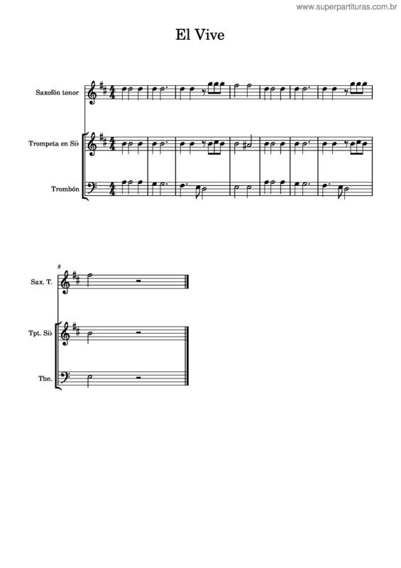 Partitura da música El Vive – Víctor Alvarez