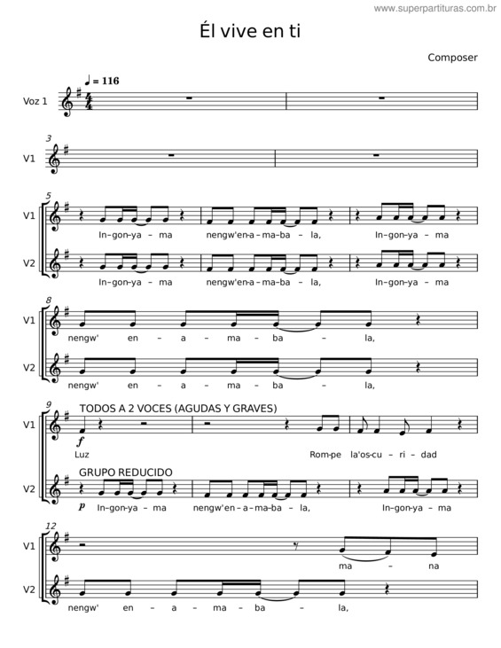 Partitura da música Él Vive En Ti v.2