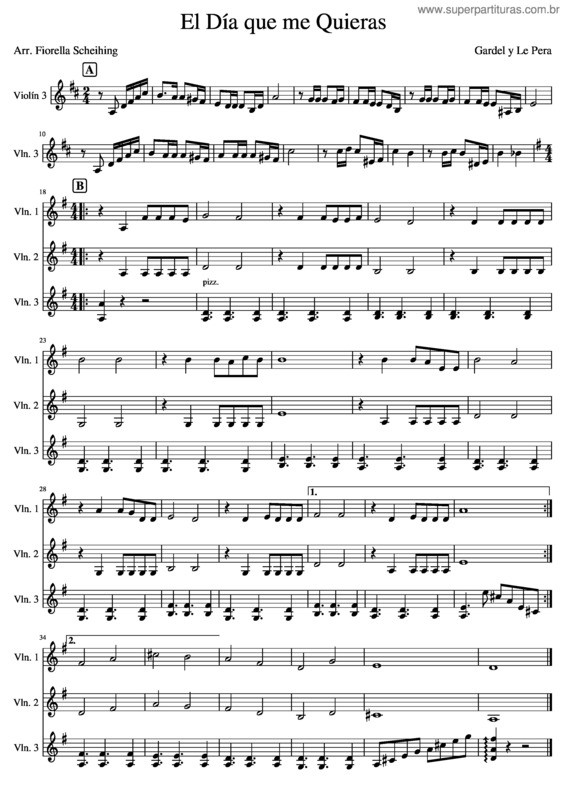 Partitura da música El_Día_Que_Me_Quieras_Trio