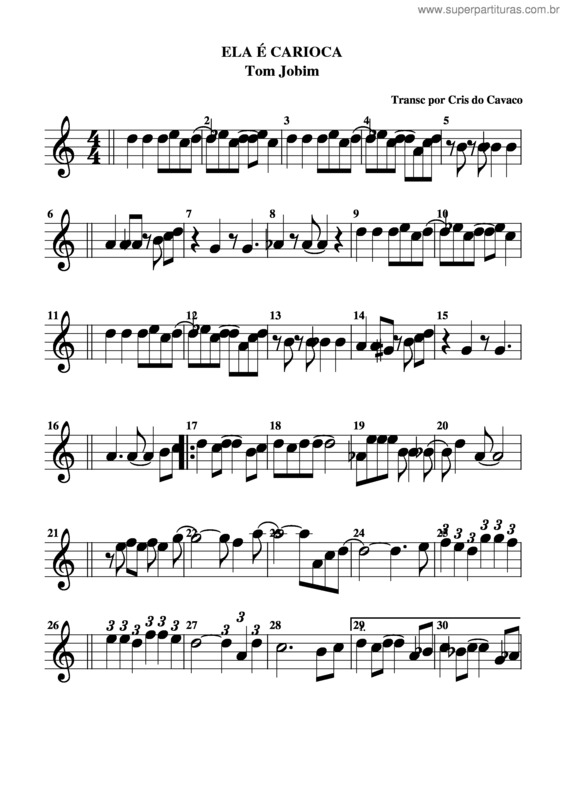 Partitura da música Ela É Carioca v.3