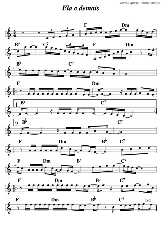 Partitura da música Ela É Demais v.2