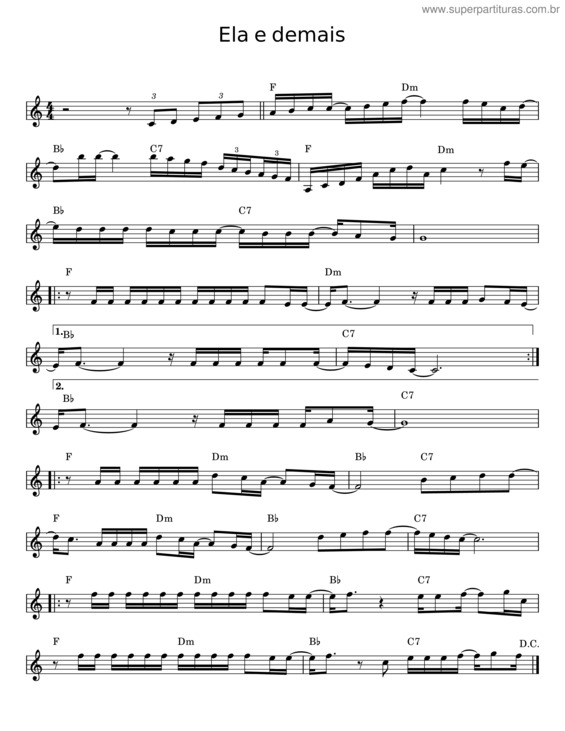 Partitura da música Ela E Demais v.3