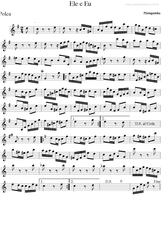 Partitura da música Ela E Eu