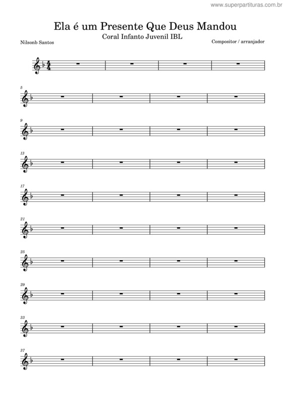 Partitura da música Ela É Um Presente Que Deus Mandou
