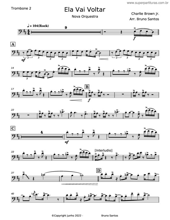 Partitura da música Ela Vai Voltar – Charlie Brown Jr.