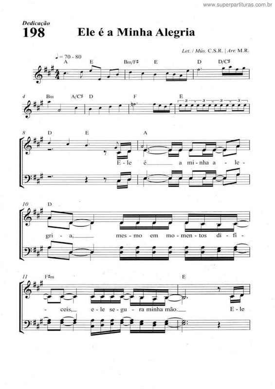 Partitura da música Ele É A Minha Alegria