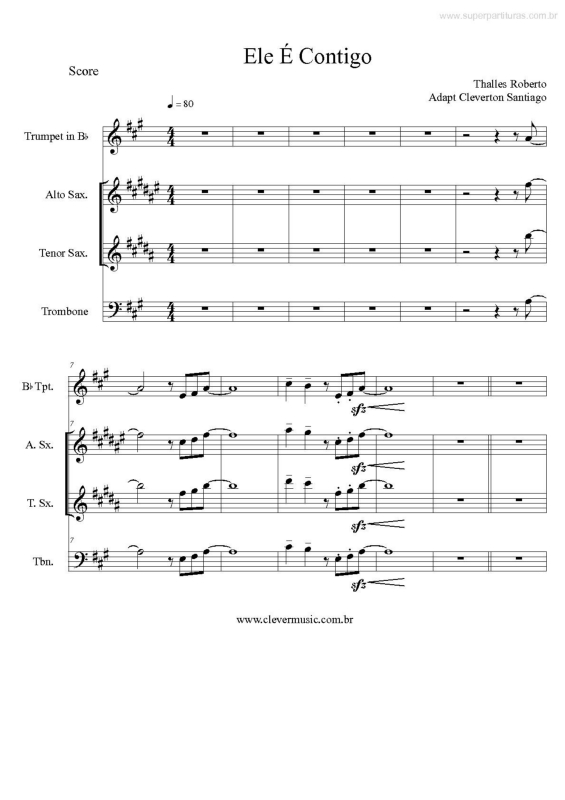 Partitura da música Ele É Contigo