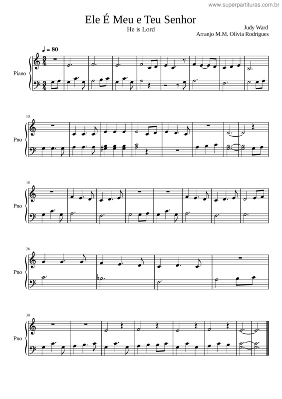Partitura da música Ele É Meu E Teu Senhor – Unknown Author Ele É Meu E Teu Senhor