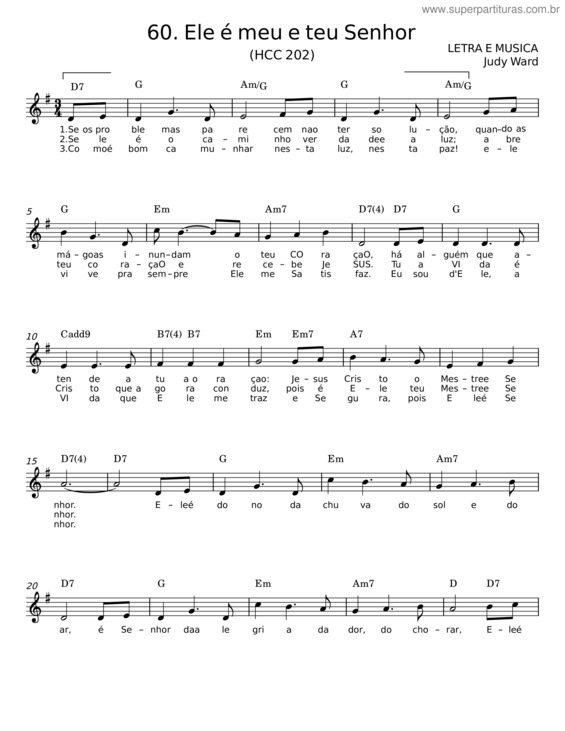Partitura da música Ele É Meu E Teu Senhor v.2