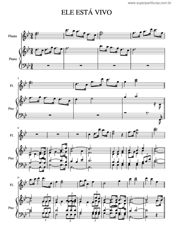 Partitura da música Ele Está Vivo