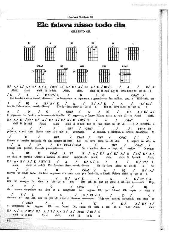 Partitura da música Ele Falava Nisso Todo Dia