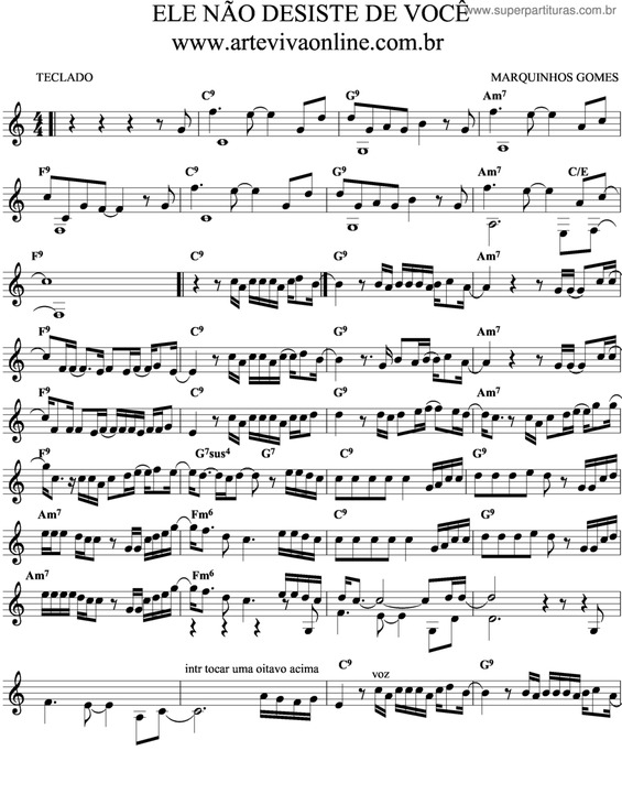 Partitura da música Ele Não Desiste De Você v.3