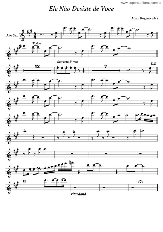 Partitura da música Ele Não Desiste De Você v.4