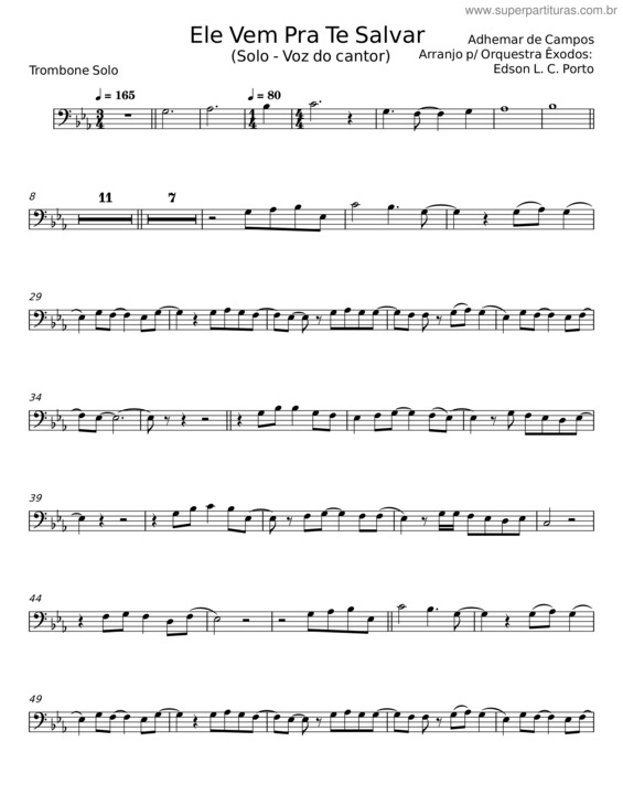 Partitura da música Ele Vem Pra Te Salvar v.2