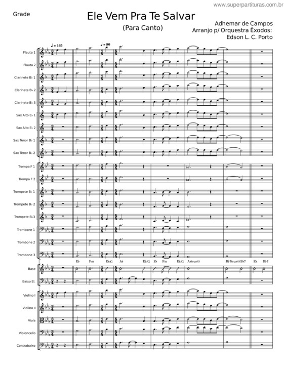 Partitura da música Ele Vem Pra Te Salvar v.3