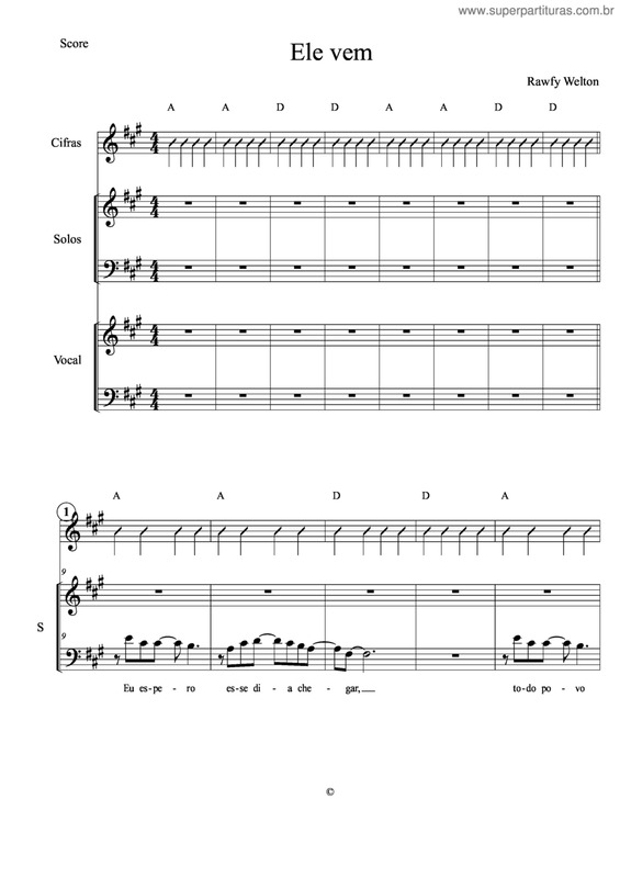 Partitura da música Ele Vem v.2