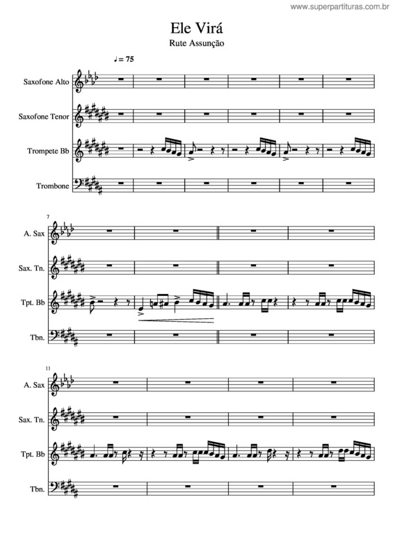 Partitura da música Ele Virá