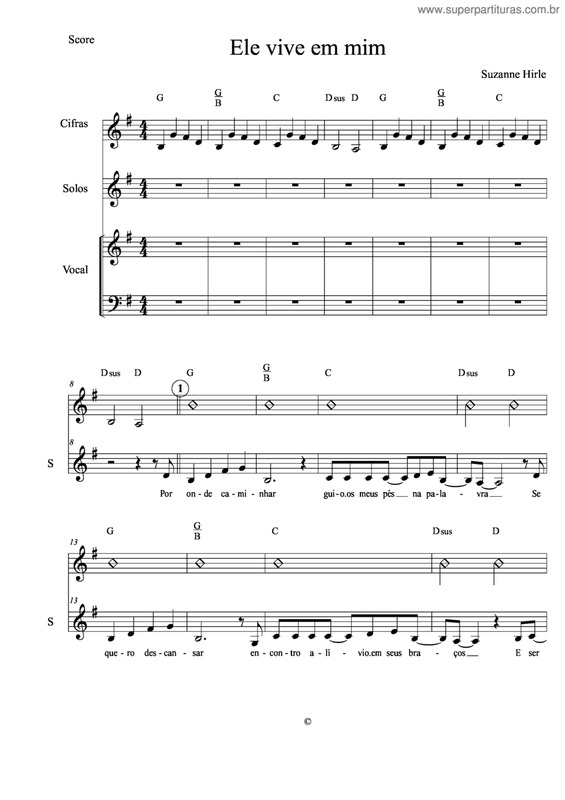 Partitura da música Ele Vive Em Mi