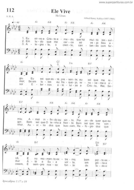 Partitura da música Ele Vive v.3