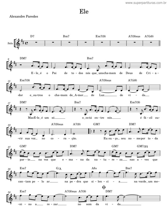 Partitura da música Ele