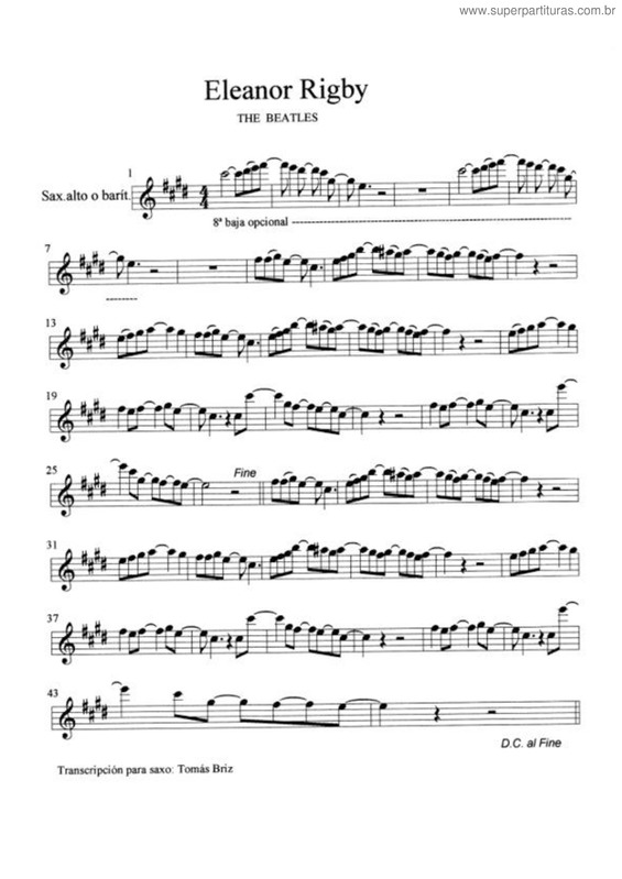 Partitura da música Eleanor Rigby v.10