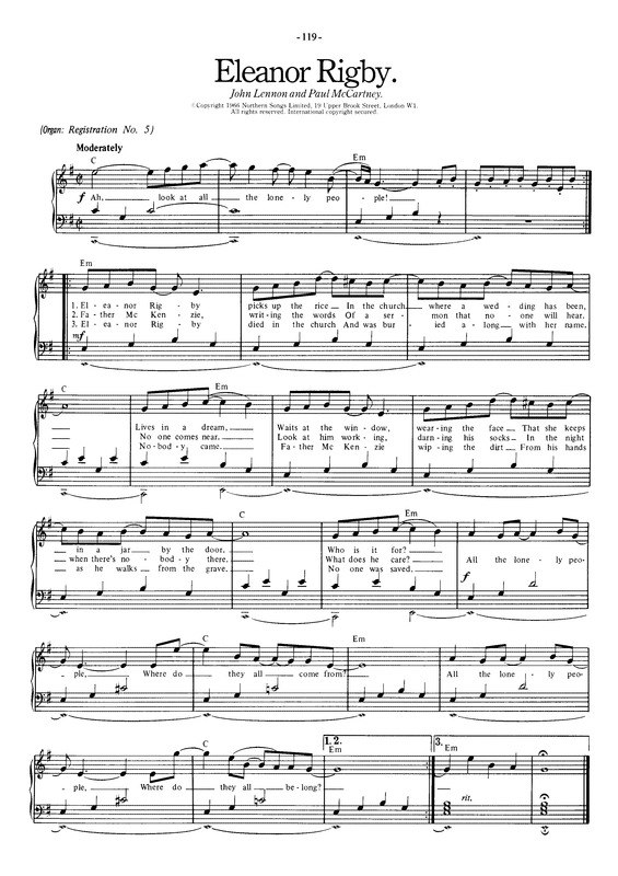 Partitura da música Eleanor Rigby v.13