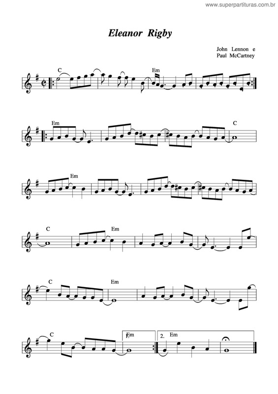 Partitura da música Eleanor Rigby v.14