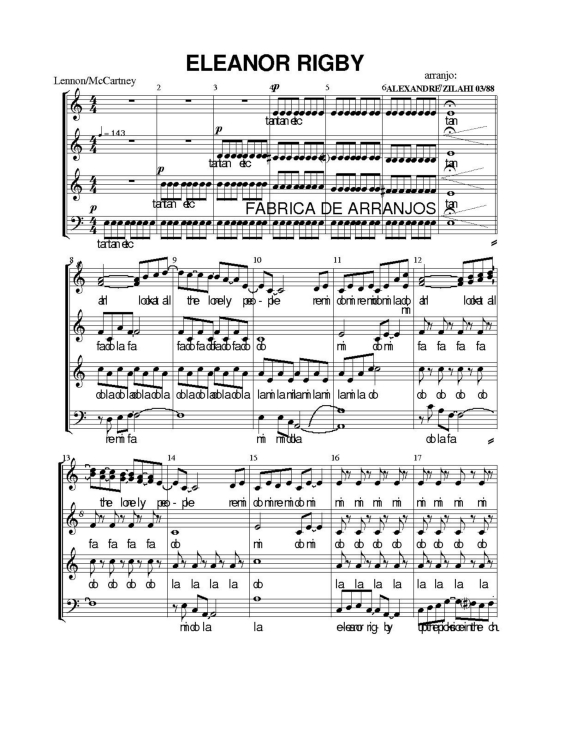 Partitura da música Eleanor Rigby v.7