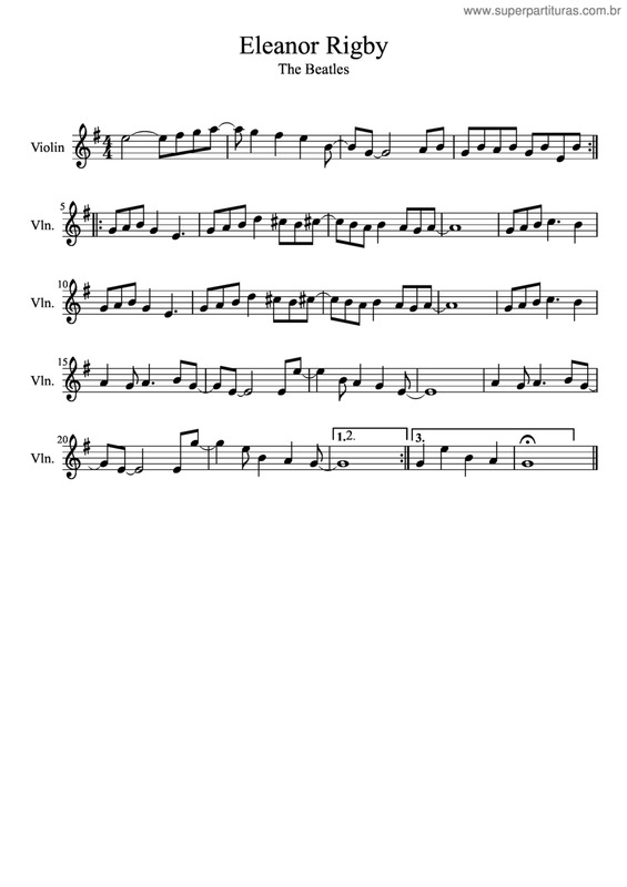 Partitura da música Eleanor Rigby v.8