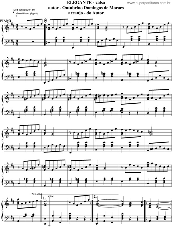 Partitura da música Elegante v.12