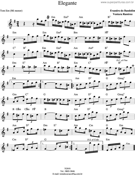 Partitura da música Elegante