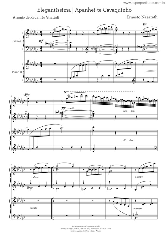 Partitura da música Elegantíssima/ Apanhei-te Cavaquinho v.2