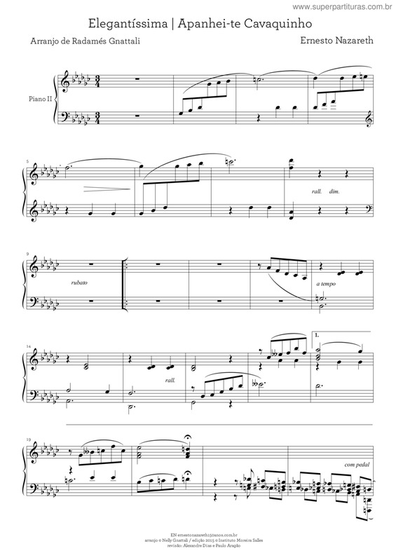 Partitura da música Elegantíssima/ Apanhei-te Cavaquinho