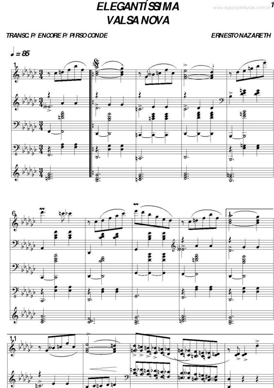 Partitura da música Elegantíssima