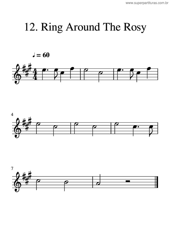 Partitura da música Elementary 1 , 12. Ring Around The Rosy