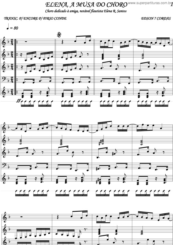 Partitura da música Elena, A Musa Do Choro v.4