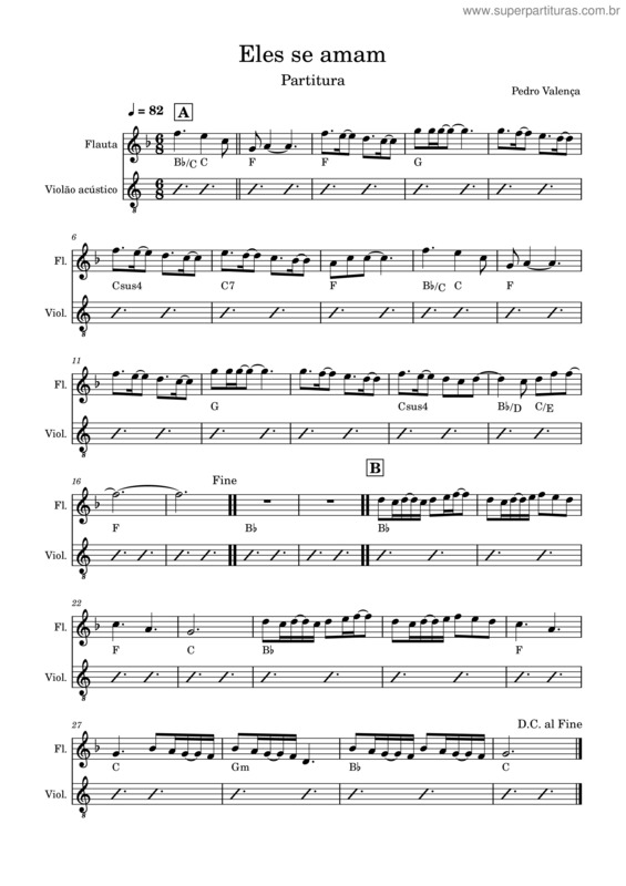 Partitura da música Eles Se Amam – Vocal Livre Eles Se Amam