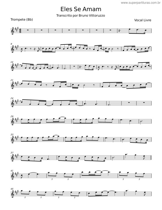 Partitura da música Eles Se Amam – Vocal Livre v.2
