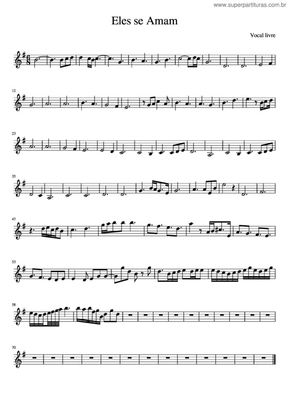 Partitura da música Eles Se Amam v.2