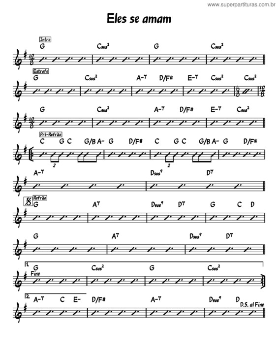 Partitura da música Eles Se Amam v.4