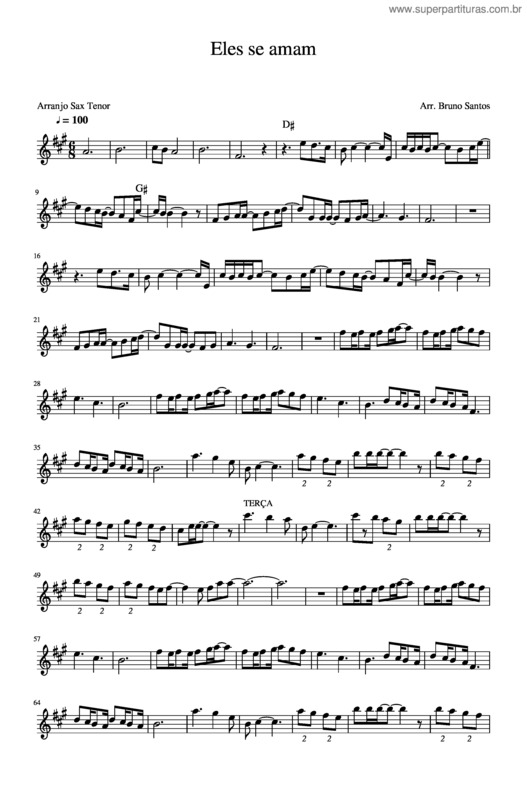 Partitura da música Eles Se Amam