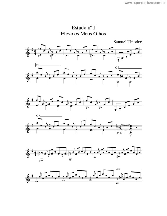 Partitura da música Elevo Os Meus Olhos