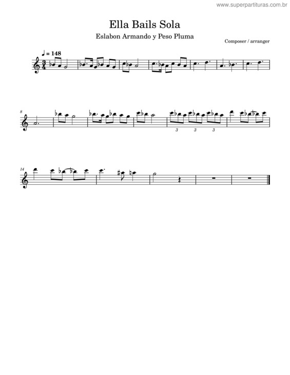 Partitura da música Ella Baila Sola  – Eslabon Armado Y Peso Pluma Ella Bails Sola