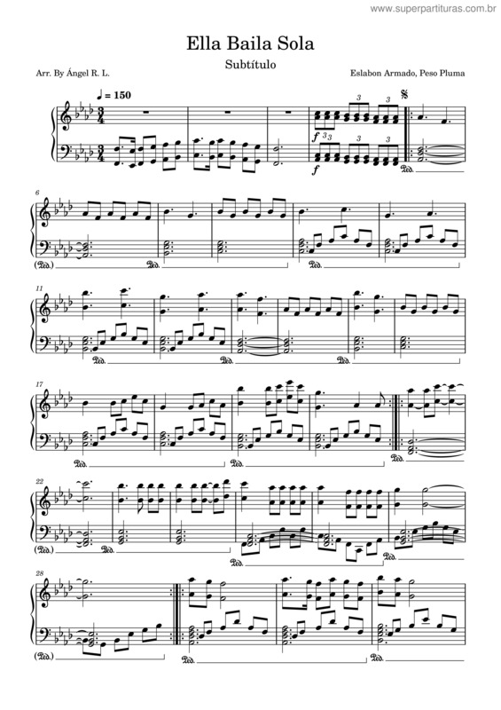 Partitura da música Ella Baila Sola Para Piano