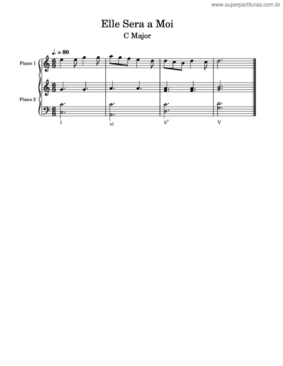 Partitura da música Ella Sera A Moi