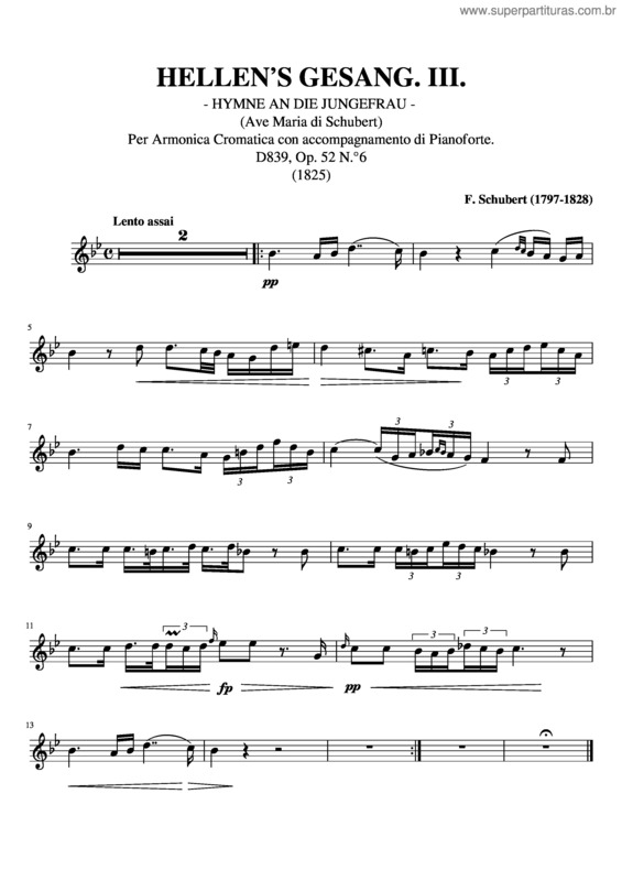 Partitura da música Ellens Gesang Iii Ave Maria Di Schubert