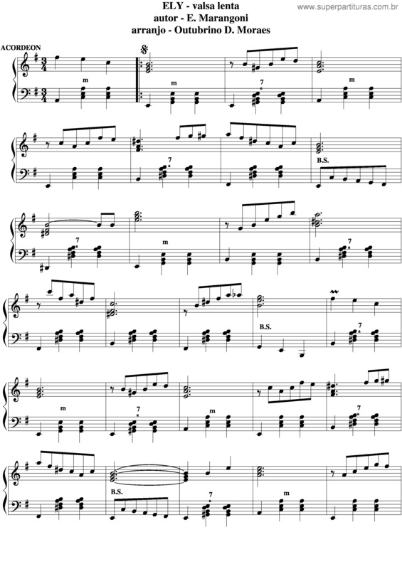 Partitura da música Ely v.2